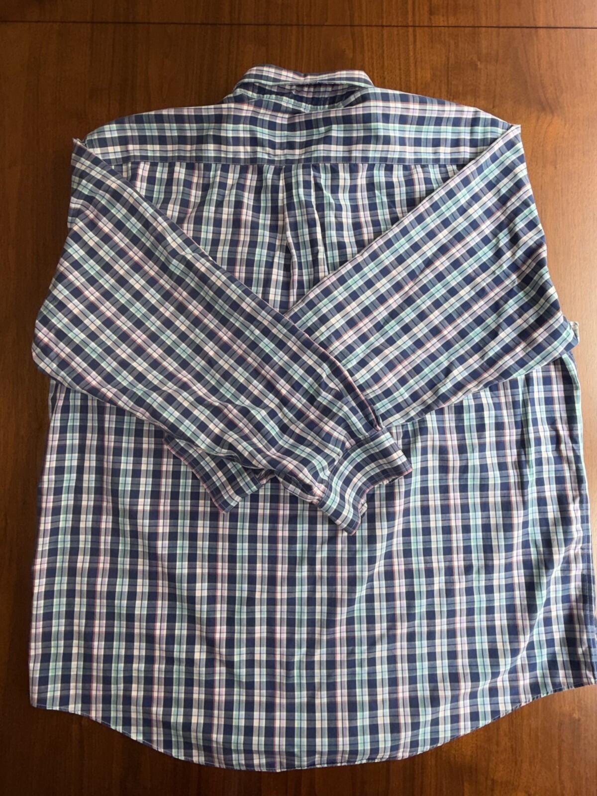 Brooks Brothers Men's Madison Fit Blue & Pink Plaid Button-Down - Size XL