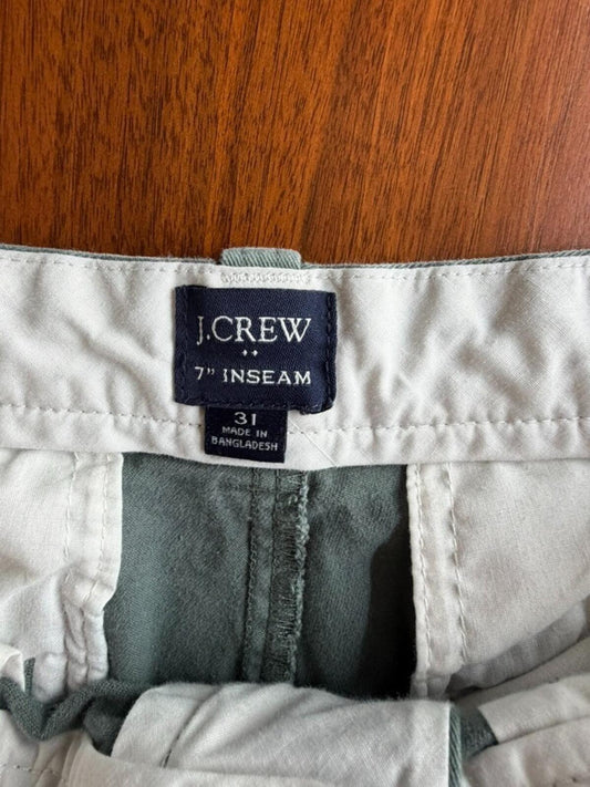 J.Crew Men's Flex Sage Green 7" Inseam Shorts - Size 31