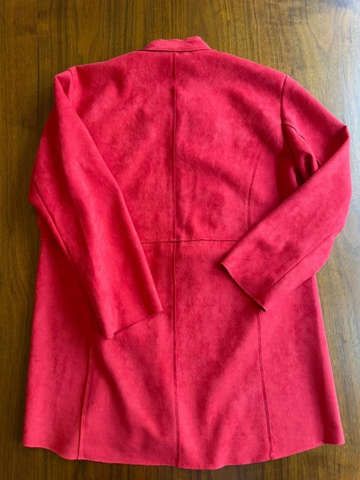Multiples Women's Red Faux-Suede Military Style Jacket - Size S
