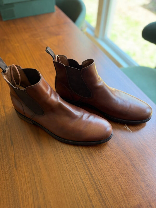 Johnston & Murphy Men's XC4 Stanton Chelsea Boots Brown Leather Size 12