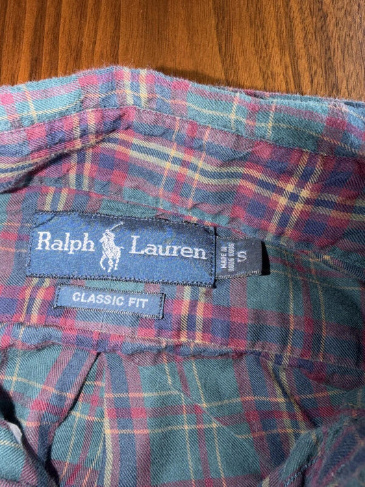 Polo Ralph Lauren Men's Classic Fit Green Plaid Button Down - Size S
