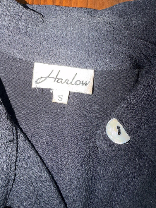 Vintage Harlow Women's Black Textured Blouse - Size S