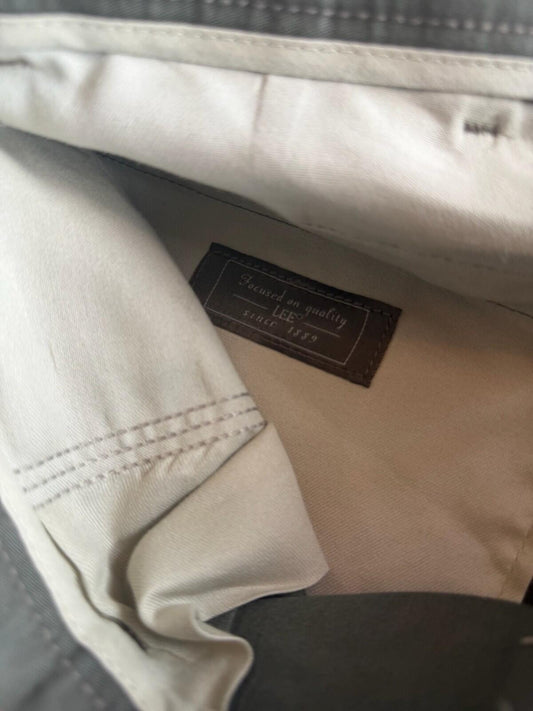 Lee Men's Pleated Front Chino Pants Khaki Green - 34W x 32L