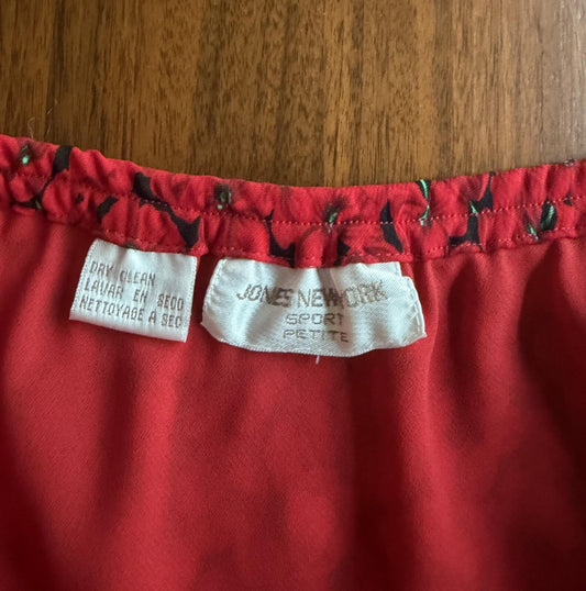 Jones NY Women's Red Floral Print Mini Skirt - Size 27