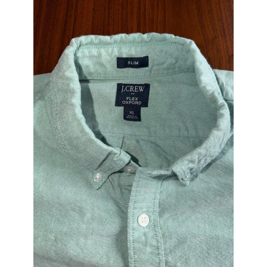 J.Crew Slim Flex Oxford Shirt Mint Green Men's XL