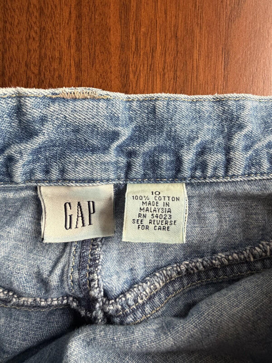 Vintage Gap Women's Denim Side-Button Skirt - Size 10