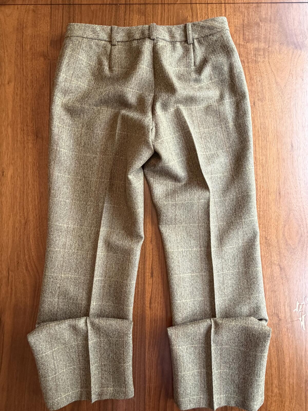 INC Women's Petite Brown Plaid Cuffed Cropped Dress Pants - 8P