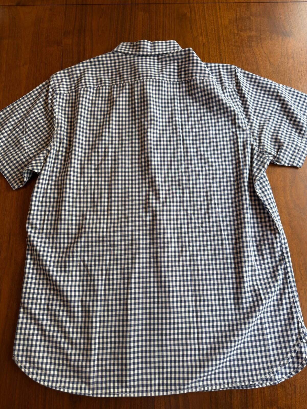 Banana Republic Camden fit Custom Short Sleeve Gingham Button-Down - Size L
