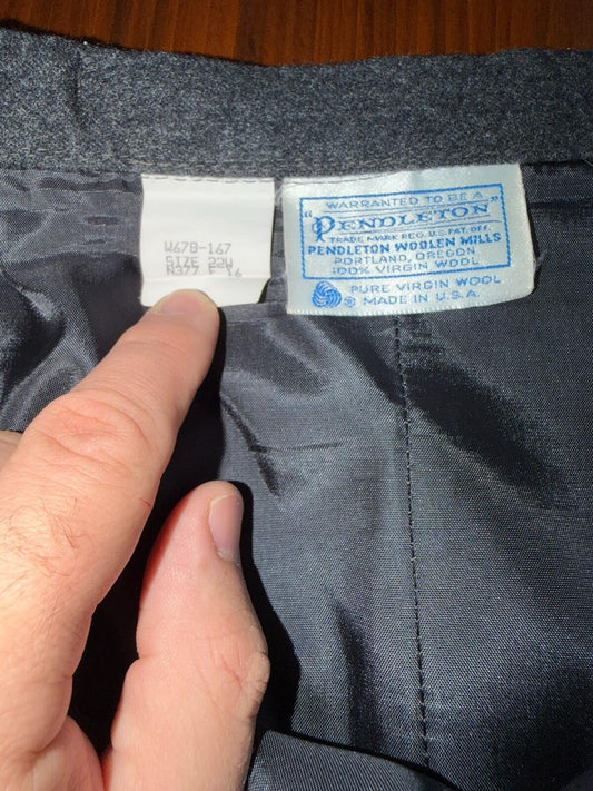 Vintage Pendleton Women's 100% Virgin Wool A-Line Skirt Grey - Size 16.
