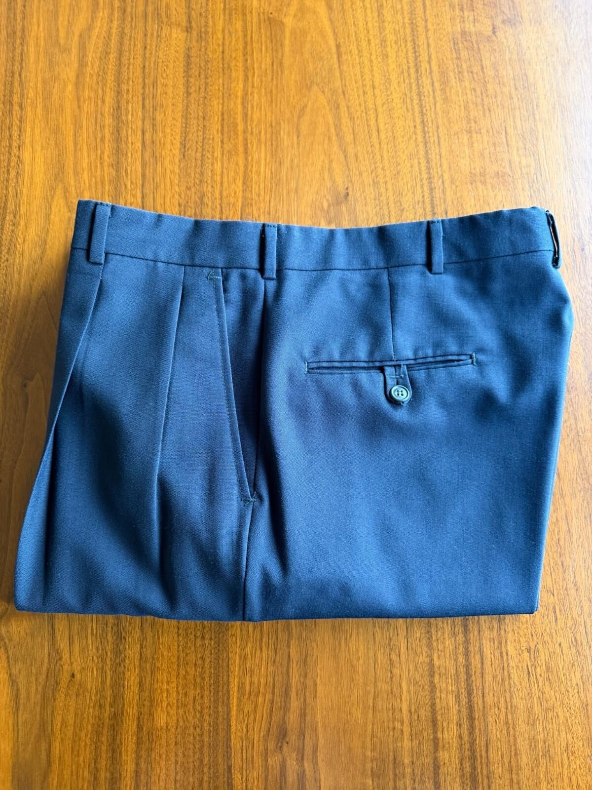 Vintage Murphy & Hartelius Navy Double Pleated Dress Pants - 38x29