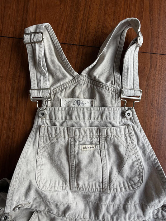 Squeeze Jeans Women's Beige Cotton Utility Overalls - Size S