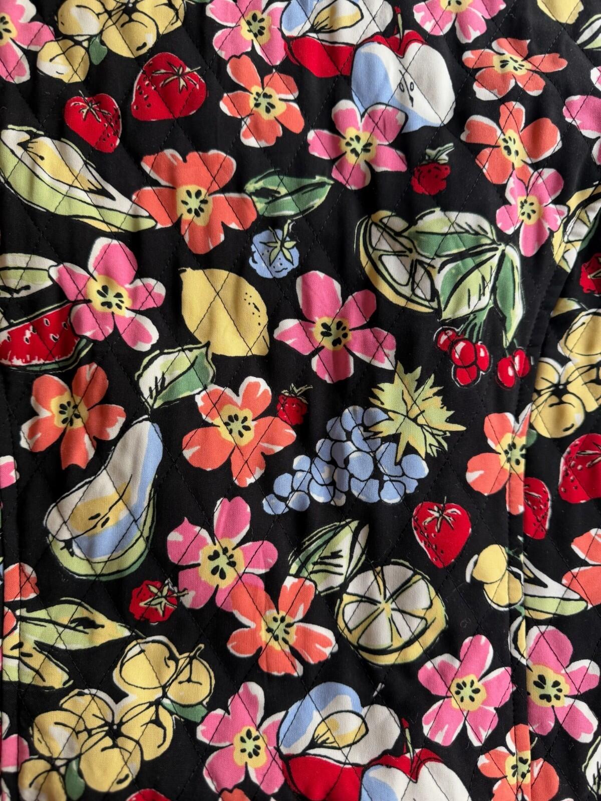 Requirements Women's Fruit and Floral Print Zip Jacket - Size PS