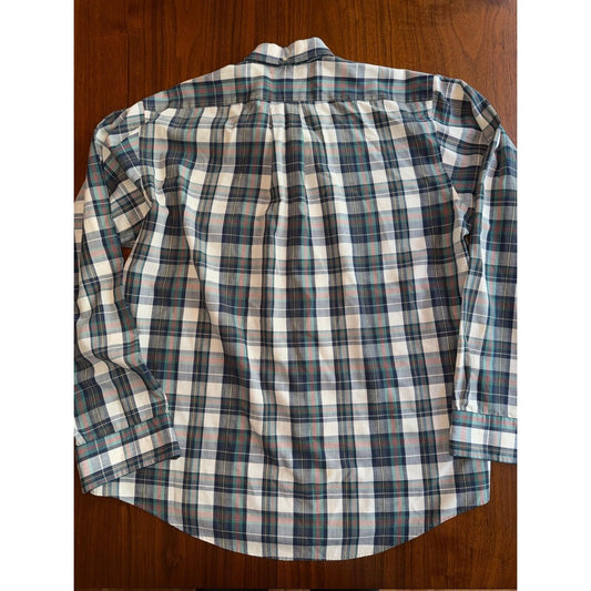 Vintage Gant Fox Hunt Blue & Green Plaid Button Down - Size L
