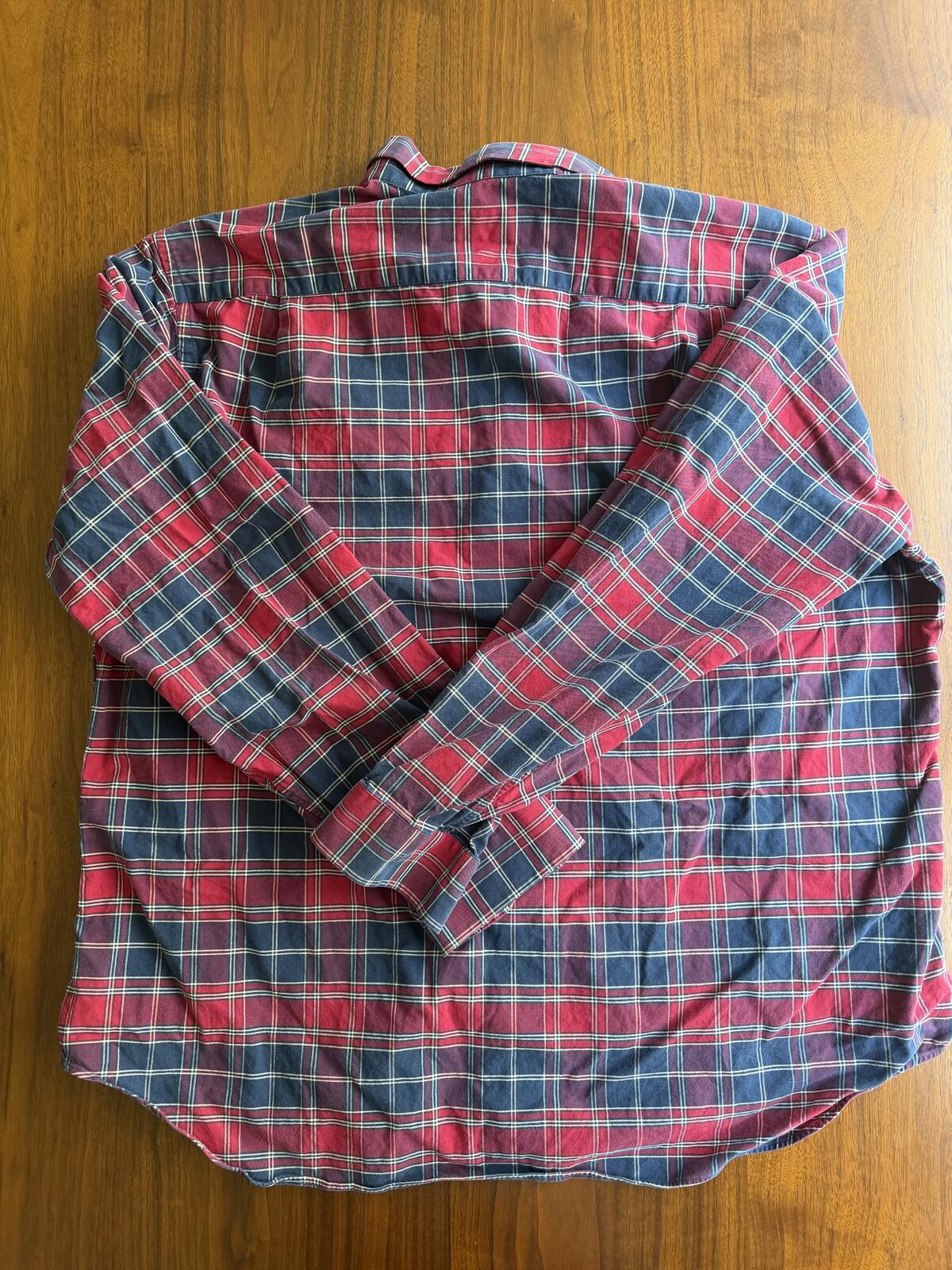 Vineyard Vines Men's Collegiate Plaid Button-Down Shirt Red & Navy - Size XL