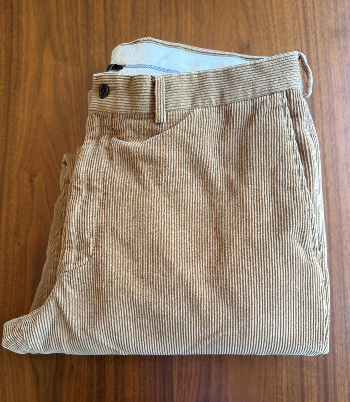 Lands' End Men's Tailored Fit Tan Corduroy Pants - Size 36