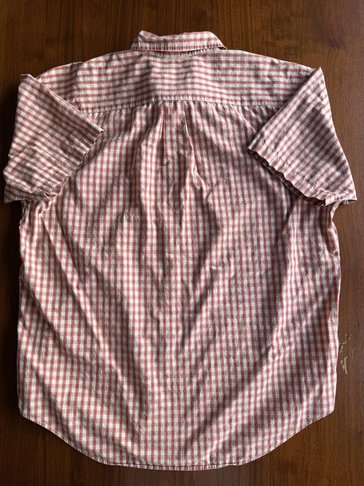 Gap Men's 00s Red Plaid Short-Sleeve Button-Down - Size L