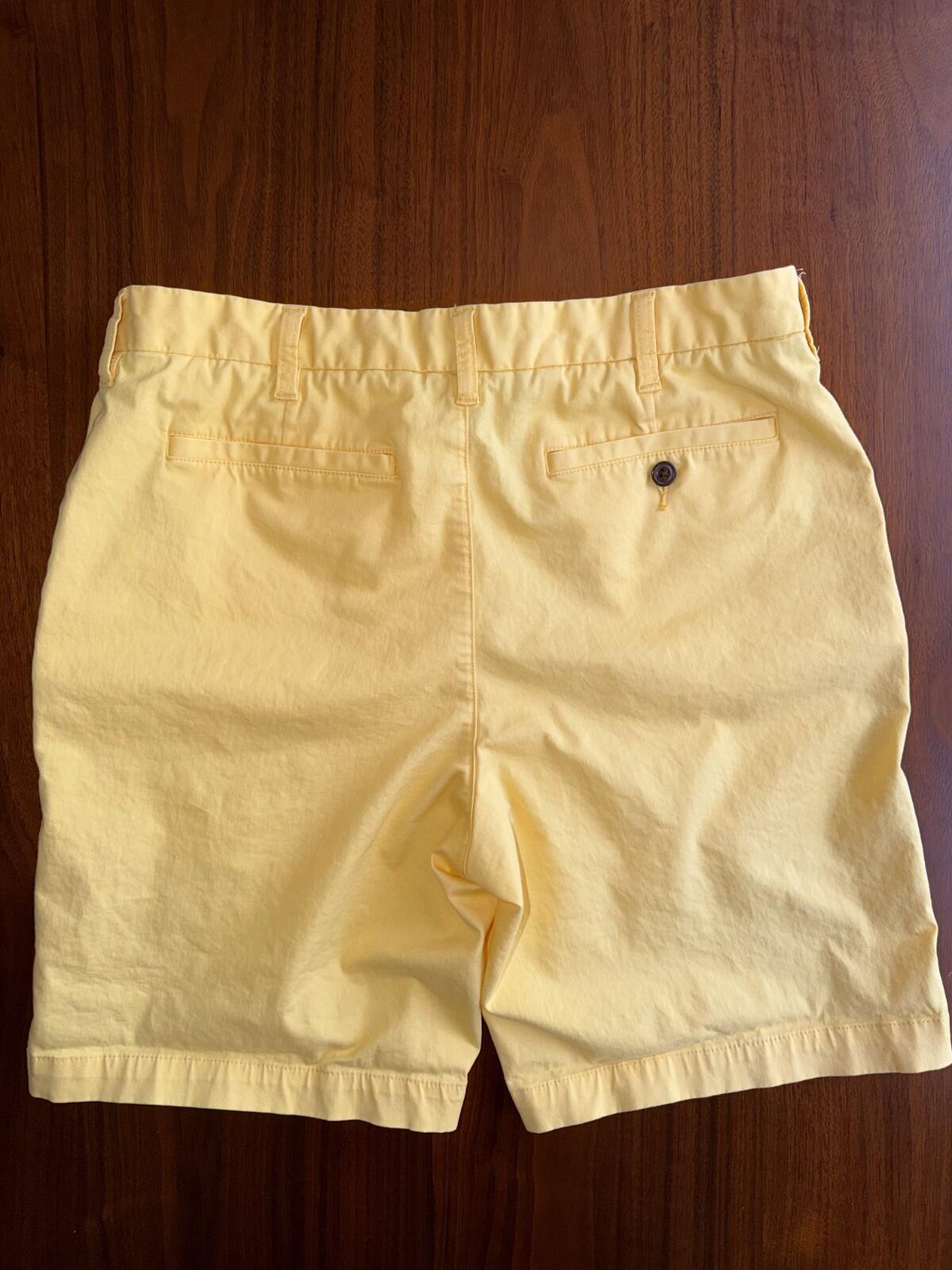 Lands' End Men's Classic Fit Yellow Shorts - Size 35