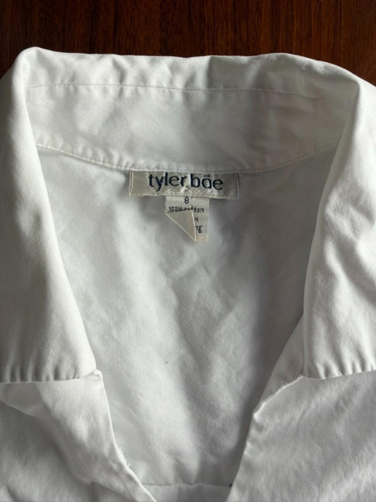 Tyler Boe Women's White Cotton Long Sleeve Tunic - Size 8