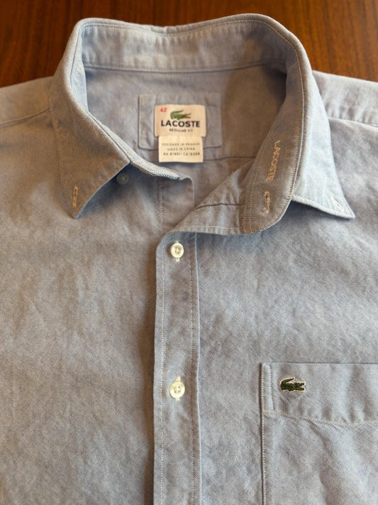 Lacoste Men's Regular Fit Short Sleeve Oxford Button Down Shirt - Size 42