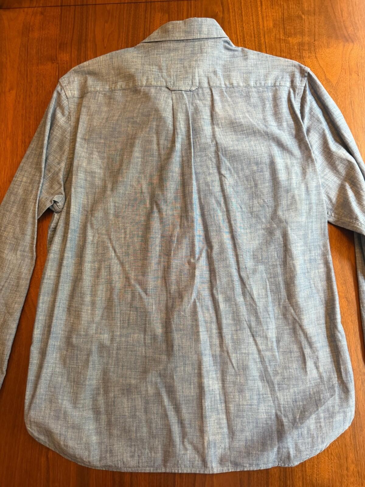 Jos. A. Bank 1905 Collection Tailored Fit Blue Chambray Long Sleeve - Size L
