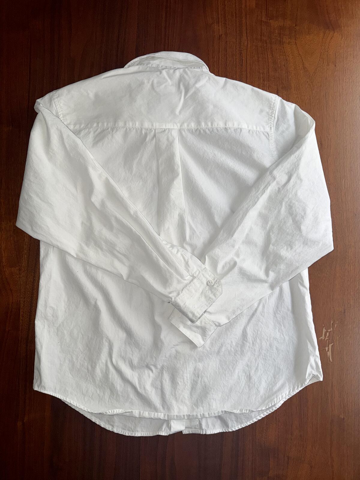 Talbots White 100% Cotton Embroidered Collar Button Front Shirt - Size S