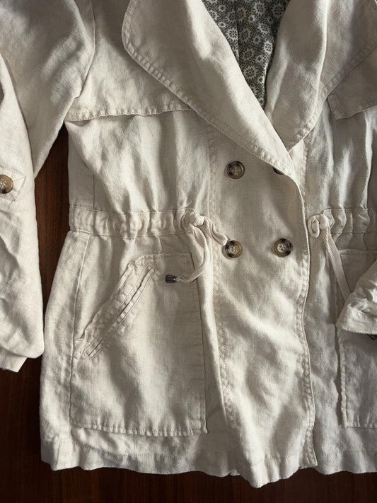Sanctuary Women's Cream Linen Blend Jacket - Size L
