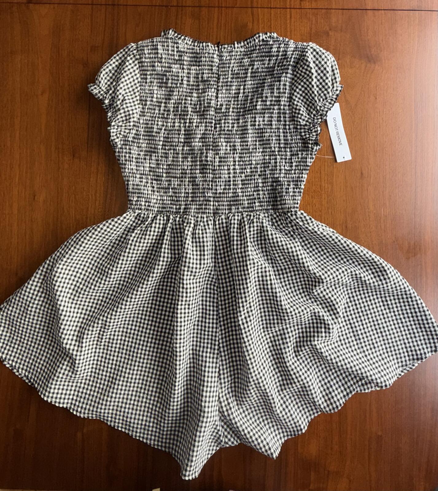 Princess Polly Black and White Gingham Romper NWT - Size 12