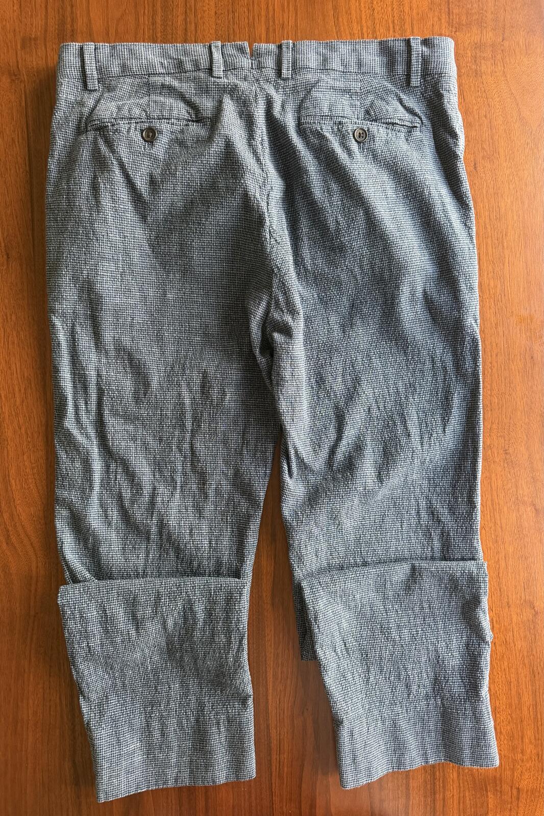 Banana Republic Men's Blue Houndstooth Patterned Pants - Size 33x30