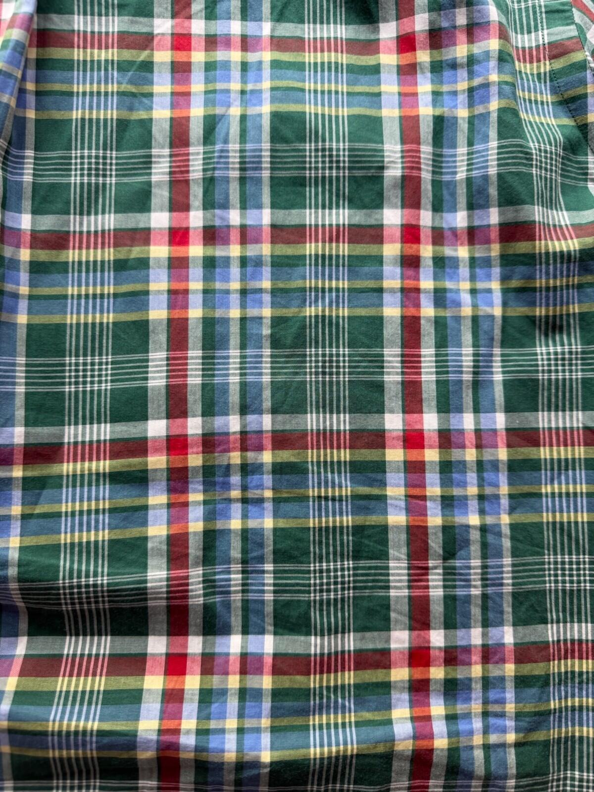 Polo Ralph Lauren Classic Fit Green Multicolor Plaid Short Sleeve Shirt - Size L