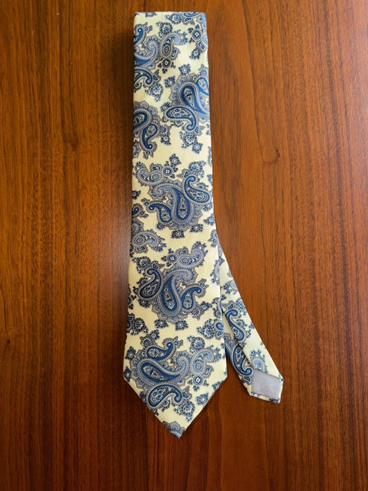 Christian Dior Silk Yellow Paisley Tie