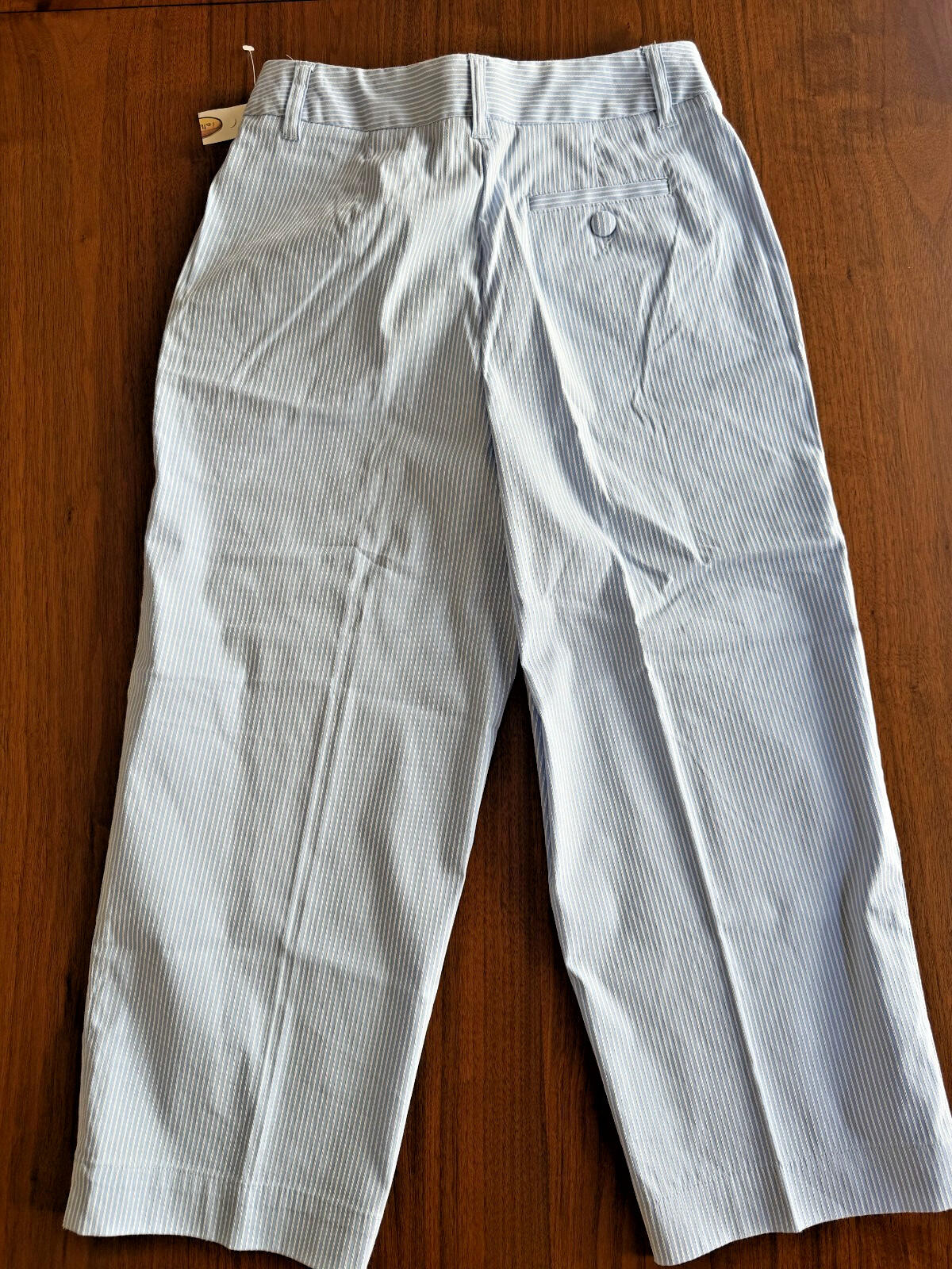Talbots NWT Women's Striped High-Rise Cropped Pants Blue and White - Size 6