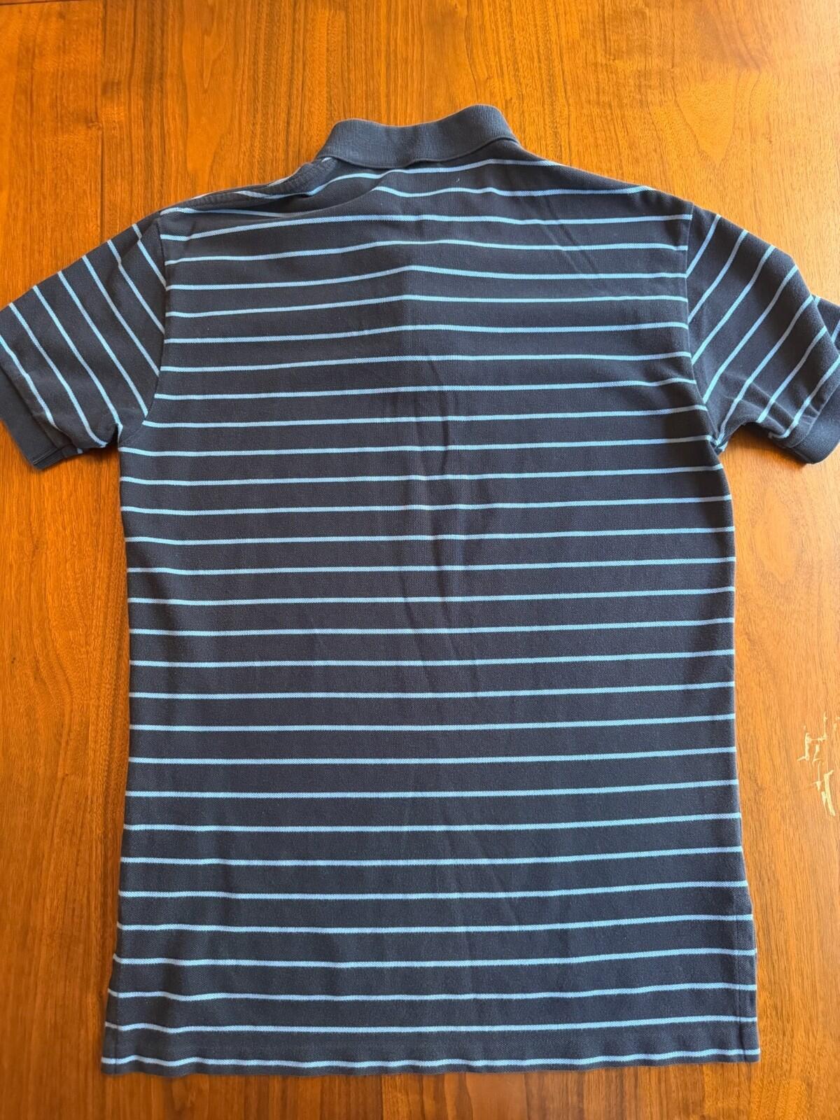 Polo Ralph Lauren Men's Medium Short Sleeve Polo - Navy/Blue Stripe