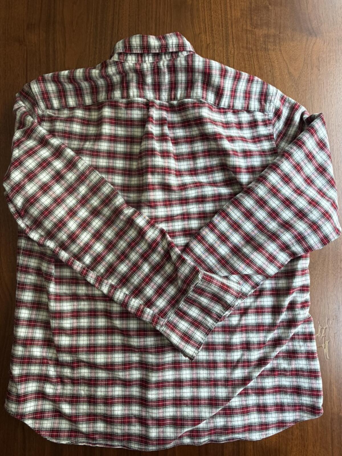J.Crew Men's Slim Flex Oxford Red & White Plaid Button-Front Shirt - Size XL