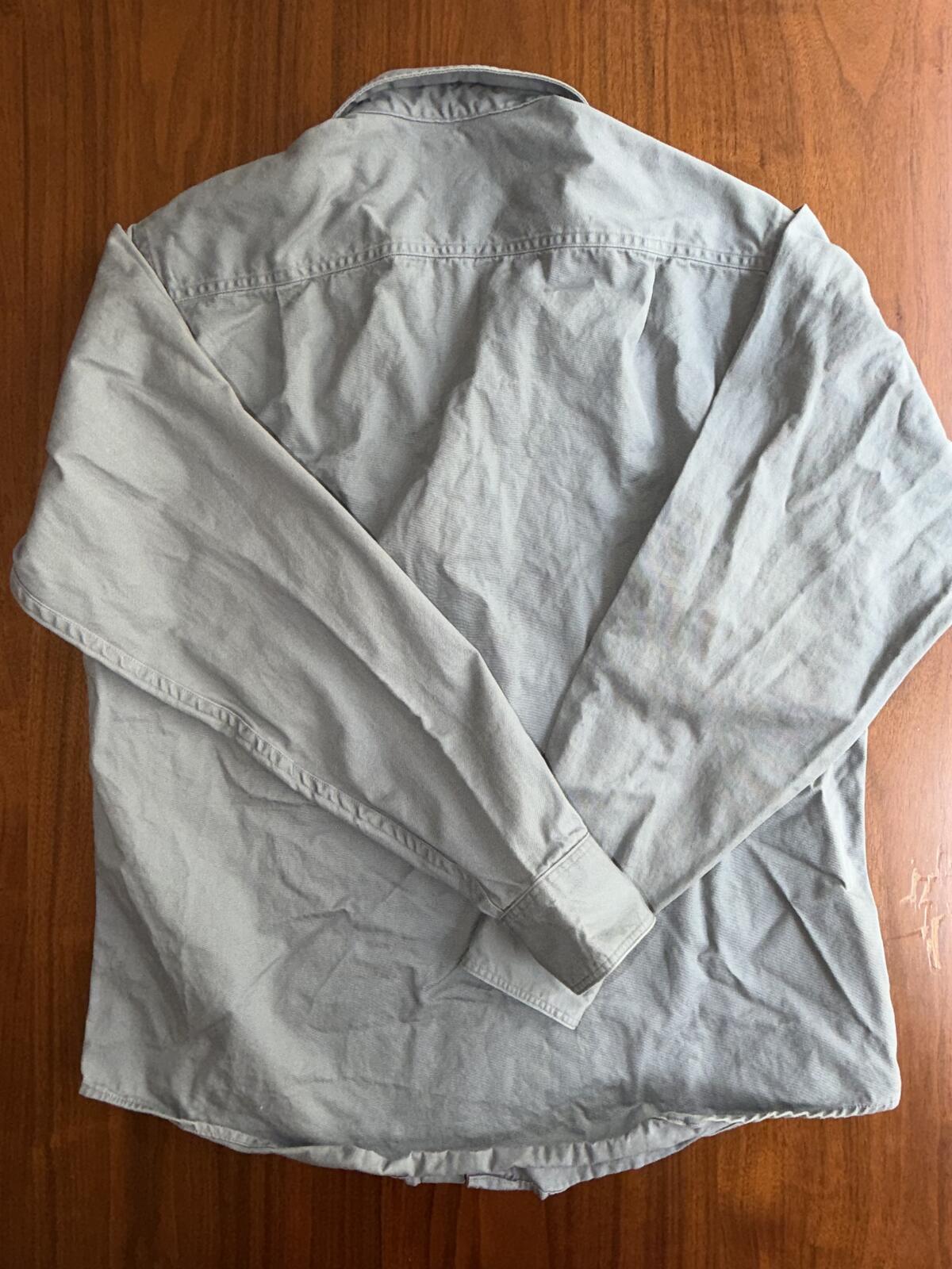 Vintage J.Crew Women's Grey Long Sleeve Button-Up Utility Shirt - Size M