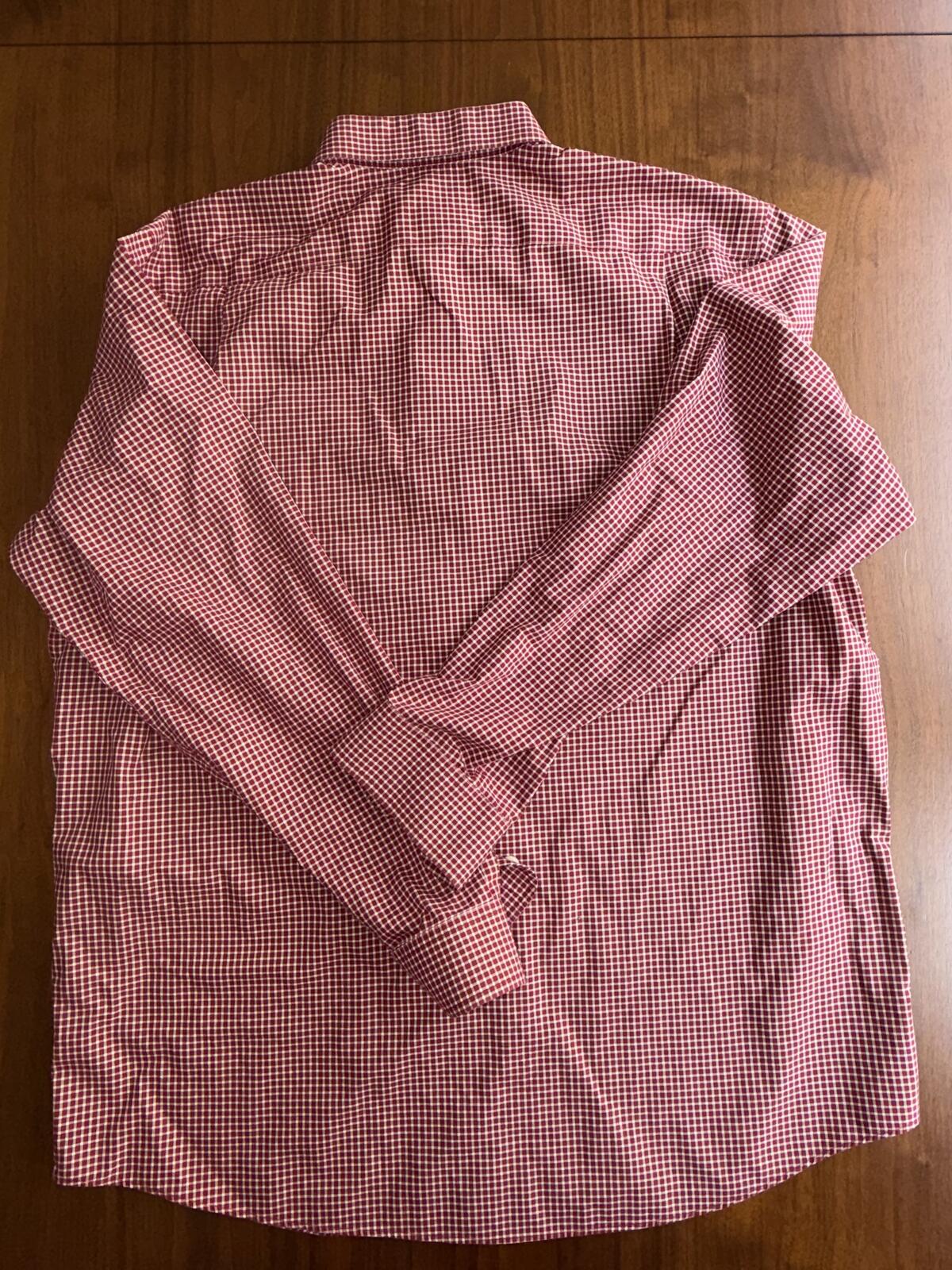 L.L.Bean Men's Red Check Wrinkle Resistant Cotton Button Down Shirt - Size L