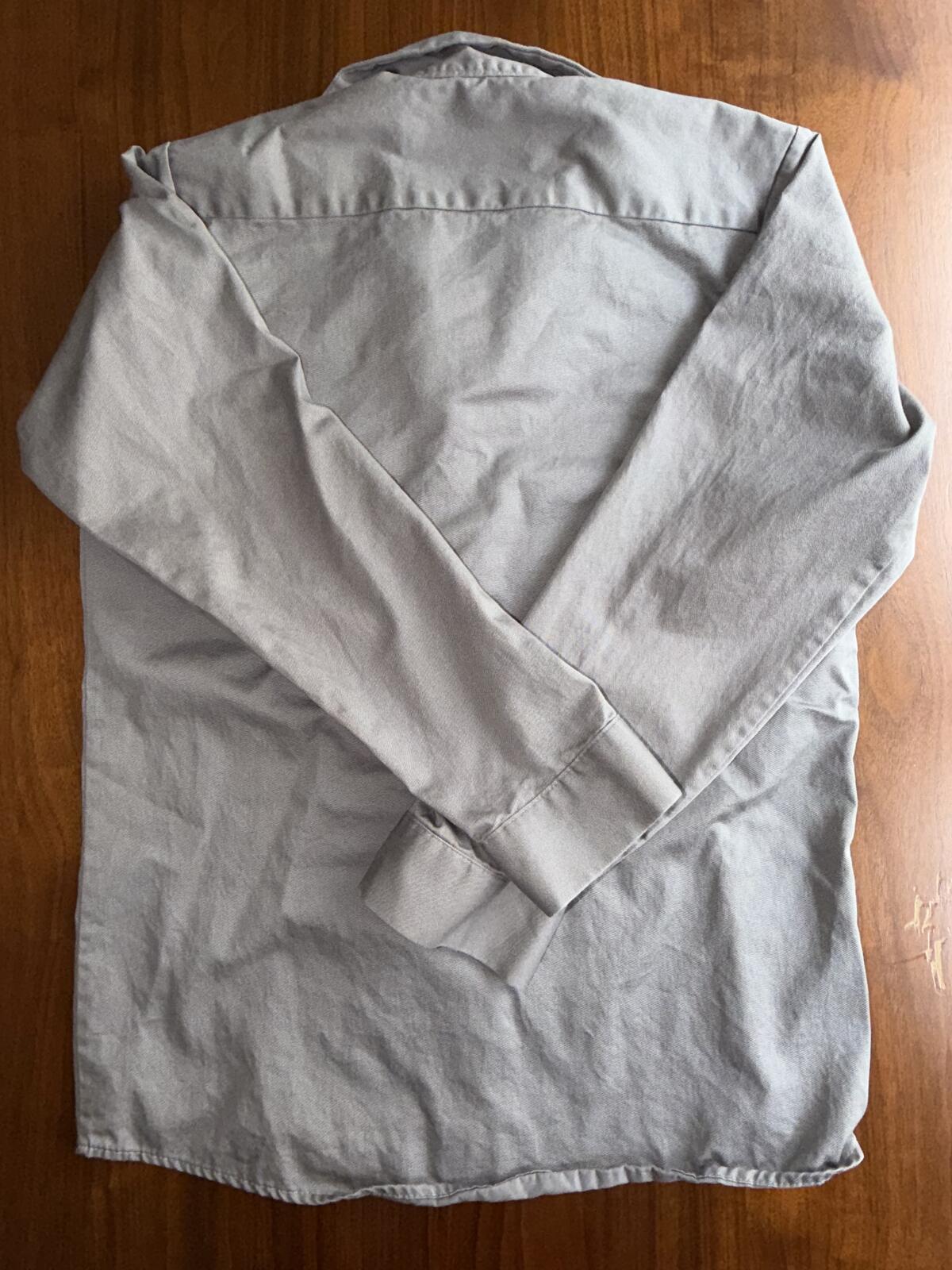 Red Kap Men's Gray Long Sleeve Button Front Work Shirt - Size Medium