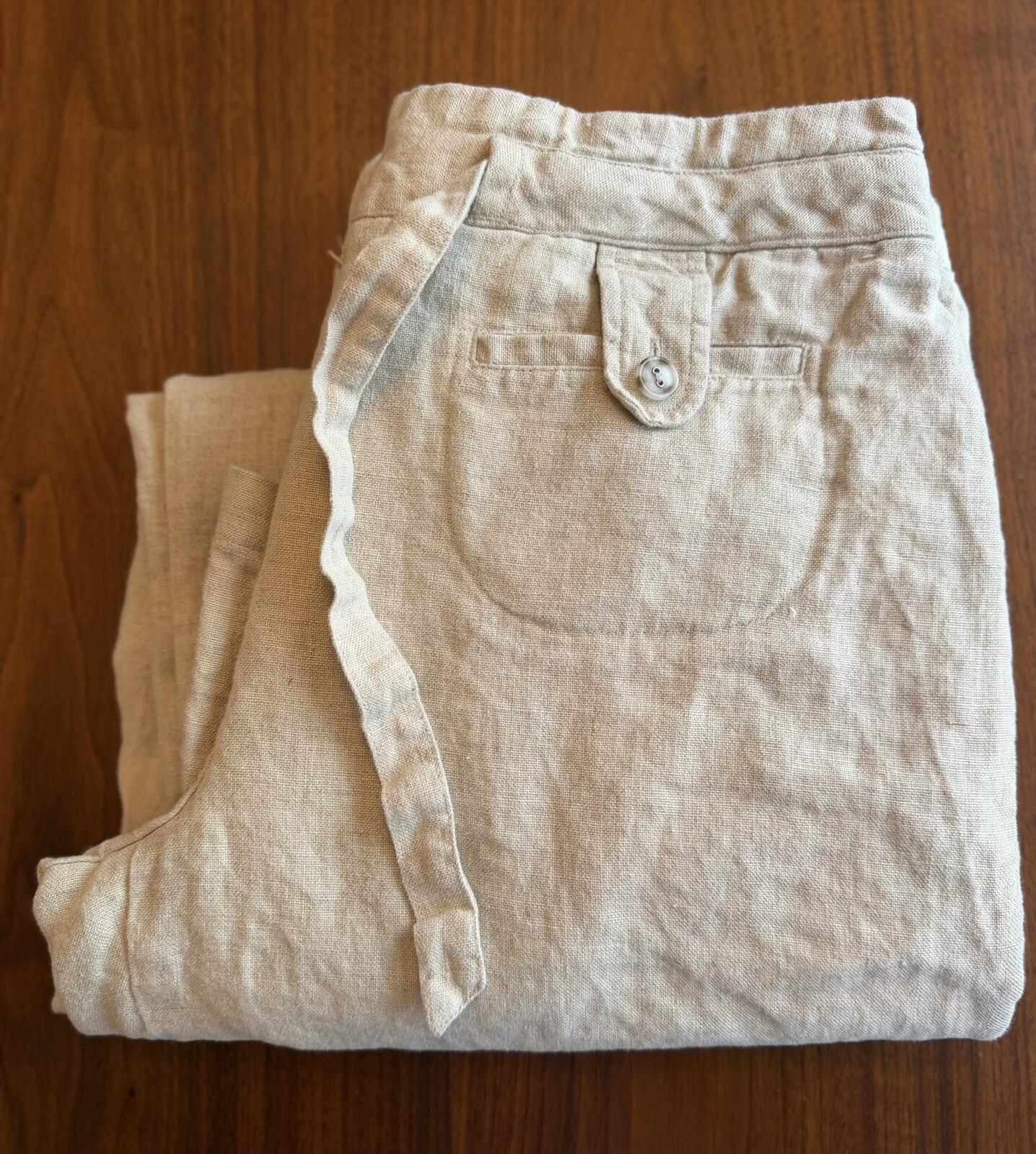 Charter Club Women's Full Length Linen Blend Pants Beige - Size 10