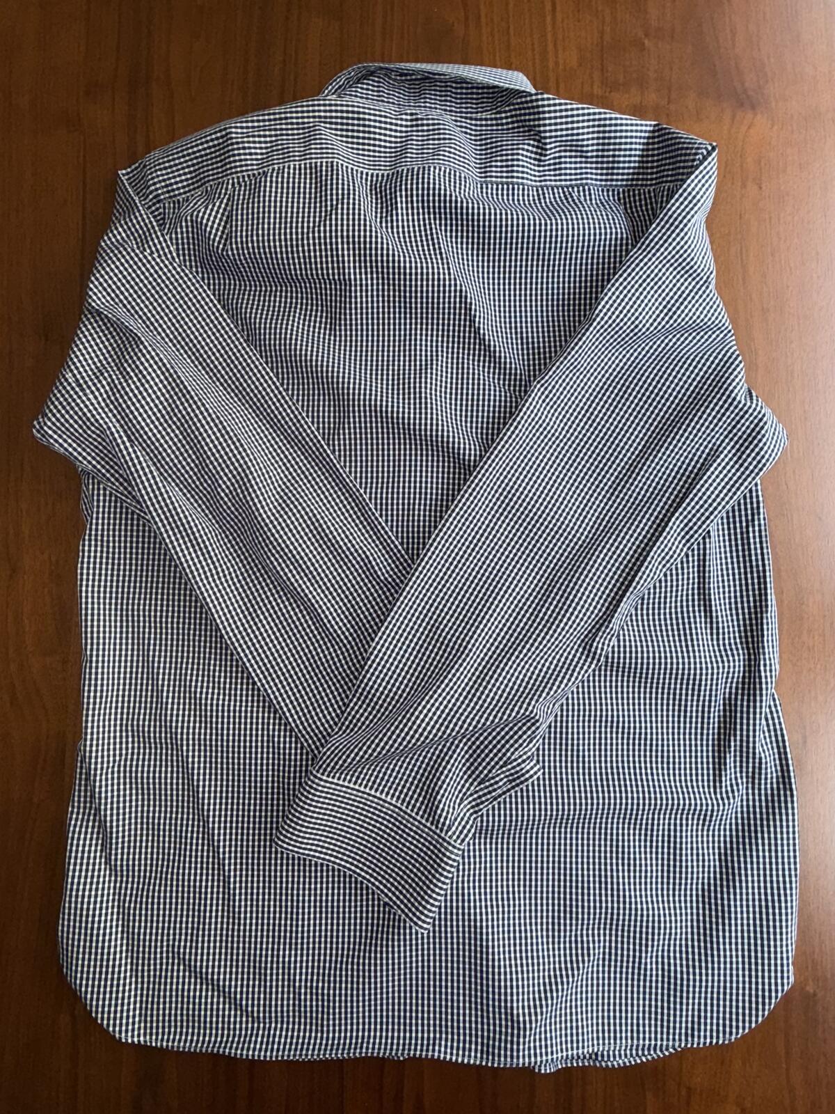 J.Crew Thomas Mason Heritage Navy Gingham Button-Down Dress Shirt - Size XL
