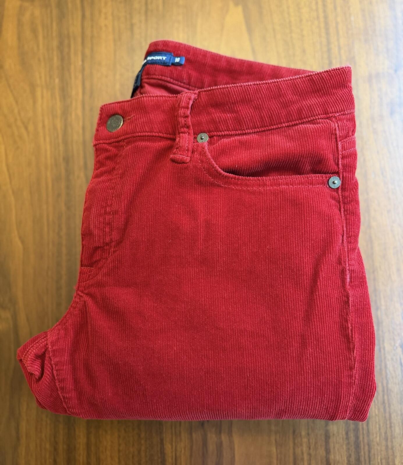 Ralph Lauren Sport Women's Red Corduroy Pants - Size 10