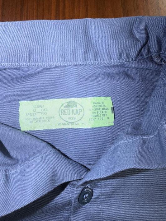 Red Kap Men's Long Sleeve Button Front Work Shirt Blue - Size M