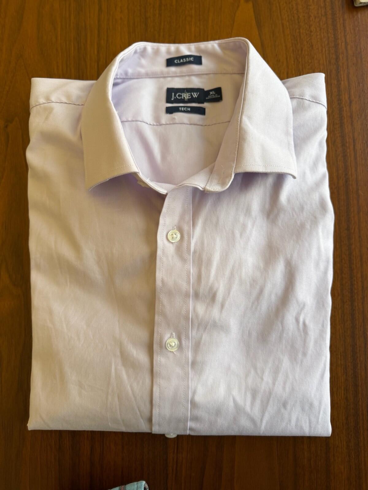 J.Crew Classic Fit Tech Dress Shirt in Light Purple-Size XL