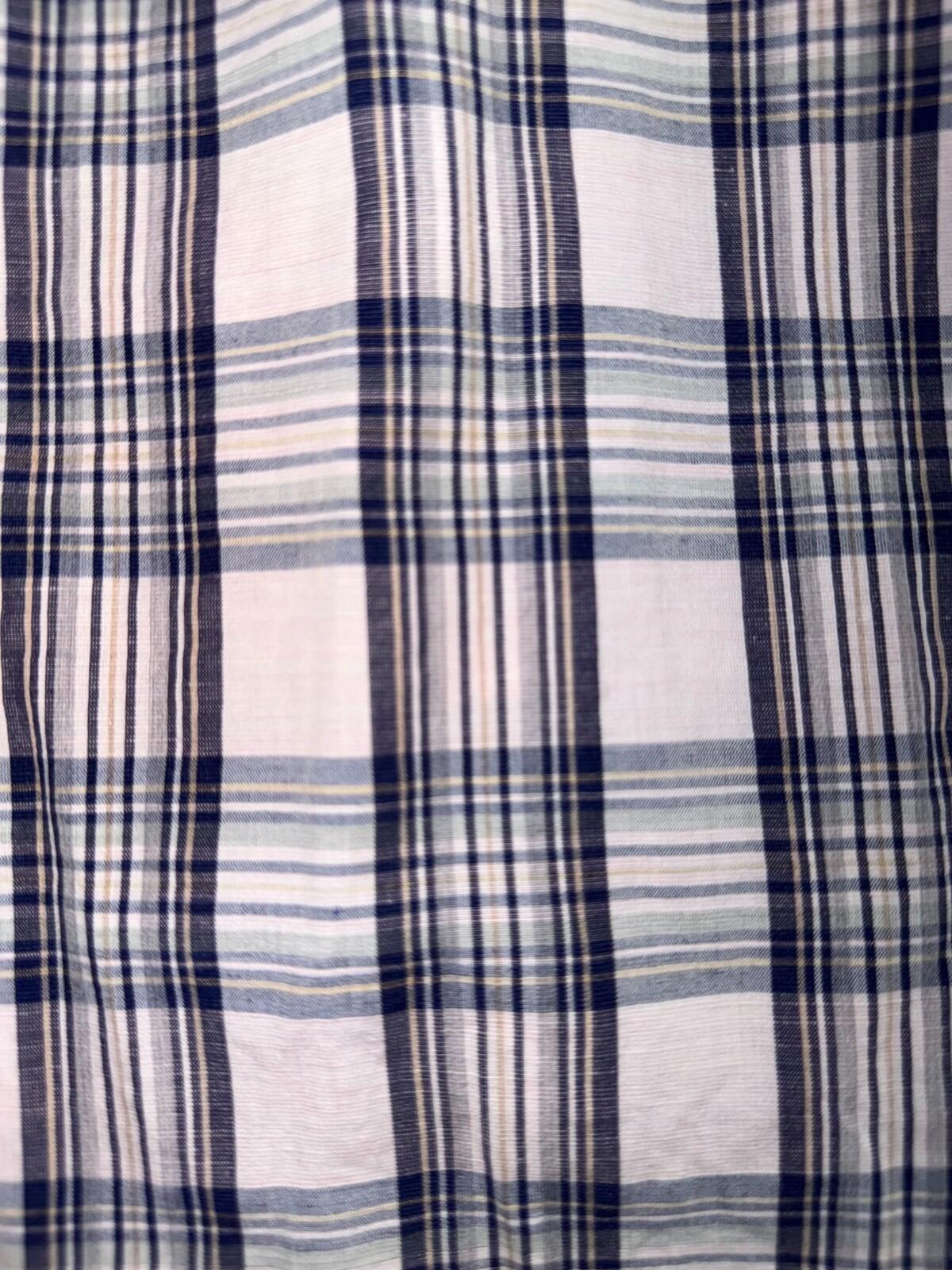 Sid Mashburn Men's Pink, Blue, and Tan Plaid Sport Shirt Size L
