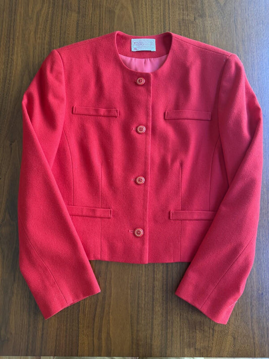 Vintage Pendleton Women's Two-Piece Wool Skirt Suit Red - Size 10