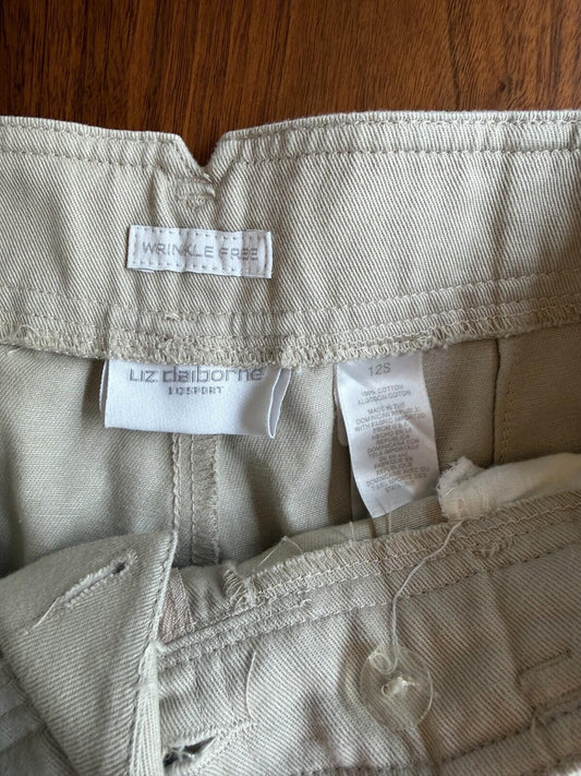 Liz Claiborne Lizsport Women's Pleated Khaki Pants - Size 12.
