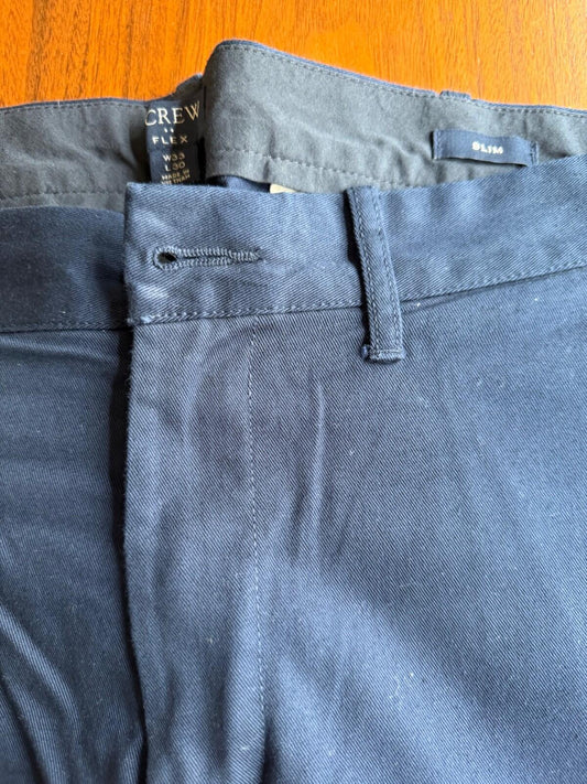 J.Crew Flex Slim Fit Chino Pants Navy Blue 33x30