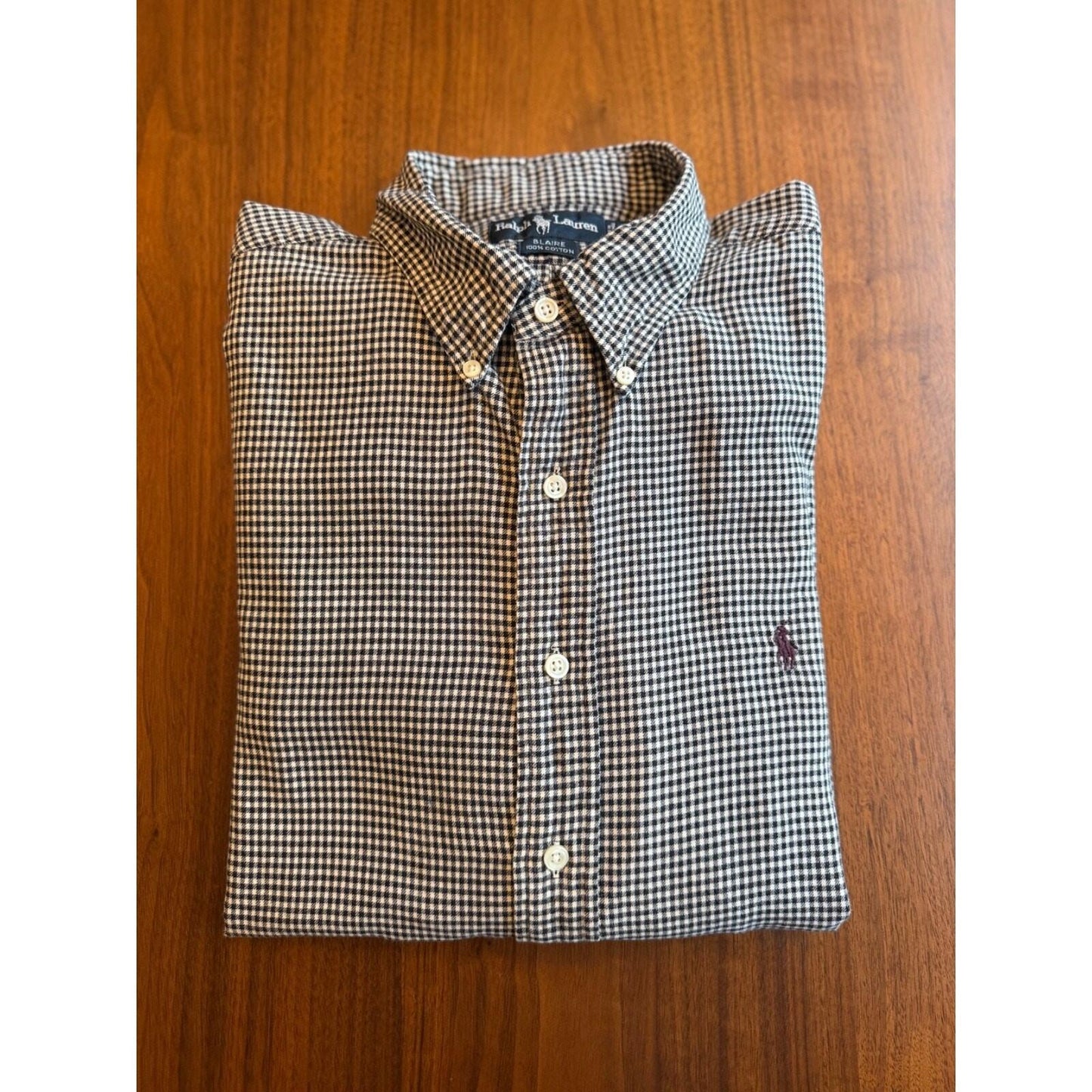 Polo Ralph Lauren Blaire Fit Black & White Gingham Button-Down - Size XL