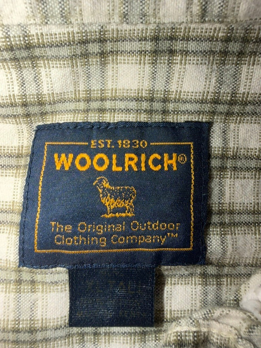 Woolrich Men's Long Sleeve Flannel Button-Down Green Plaid Shirt - XLT