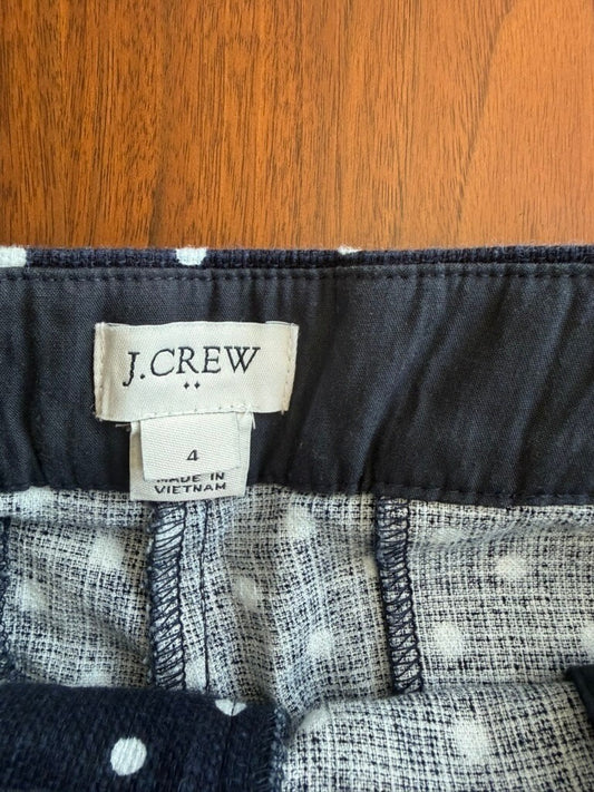 J.Crew Women's Navy Blue Polka Dot Shorts - Size 4