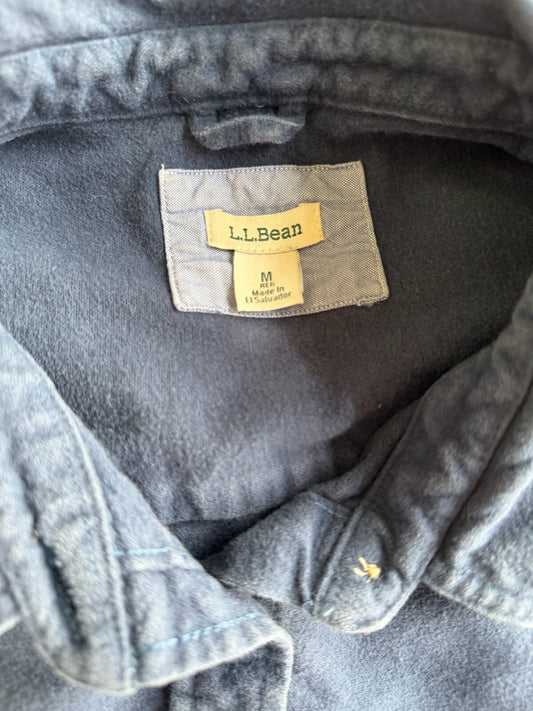 L.L.Bean Women's Blue Flannel Shirt Button-Up Shirt - Size M
