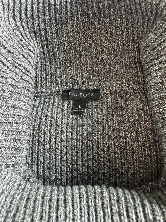 Talbots Women's Gray Ribbed Wide Turtleneck Sweater - Size L